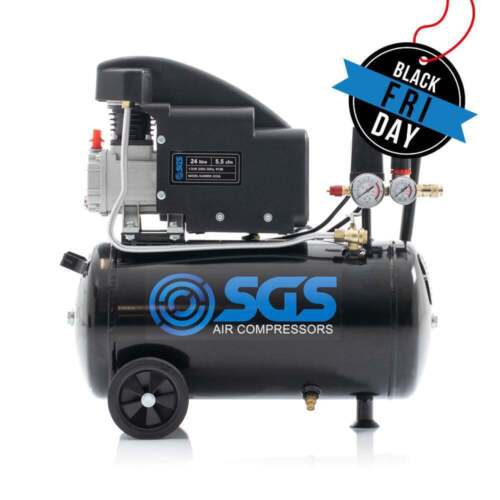 SGS 24 Litre Direct Drive Air Compressor – 5.5 CFM, 1.5 HP High Quality Precision Engineering From SGS