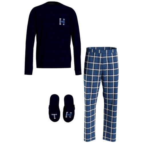 Tommy Hilfiger Mens Check Flannel Pyjama and Slippers Gift Set – Midscale Check