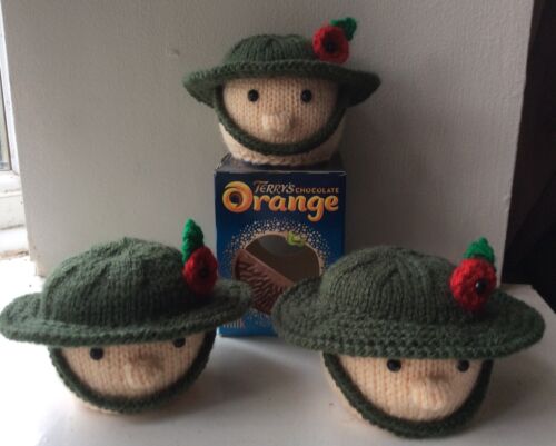 Remembrance solider/poppy Chocolate orange cover knitting pattern only