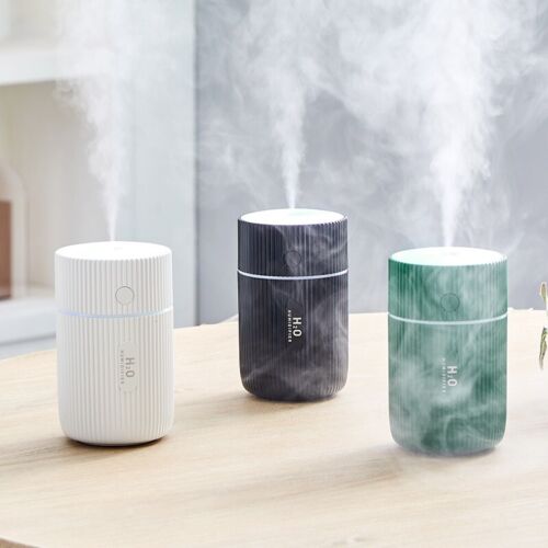Black/Green/White Portable Humidifier Ultra Quiet USB 220ml with Lights Home Car