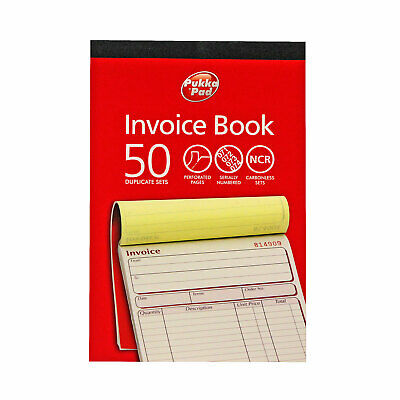 Duplicate Invoice Book NCR Carbonless Receipt Record Numbered Pad 50 Sets PUKKA Huge Bulk Savings✔ Choose 1-25 Quantity✔ Pukka Pad✔