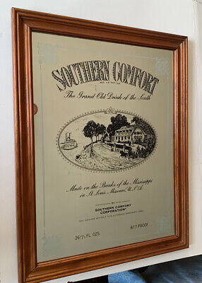 Southern Comfort LARGE Mirror Pub Memorabilia Bar Man Cave Metal Framed