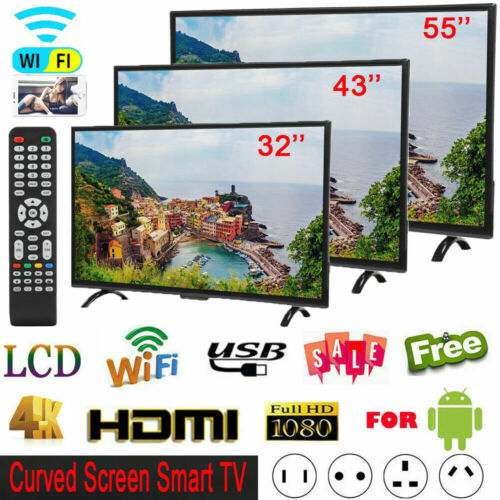 32/43/55 inch Smart TV 4K Curved Ultra HD LED 3000R VGA USB RF Interface