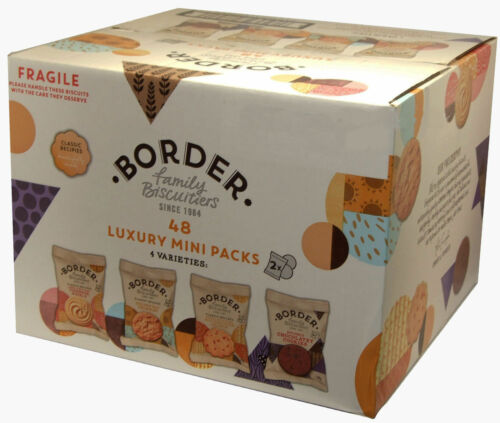Border Biscuits – 48 in a box (4 Varieties) Luxury Mini Packs, 2 per Pack