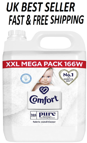 comfort pure fabric conditioner laundry sensitive skin 166 washes – pack of 5L