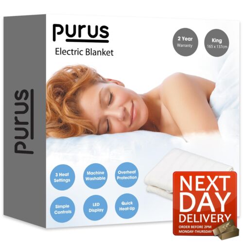Purus Electric Blanket Heated Winter Warming Single Double King