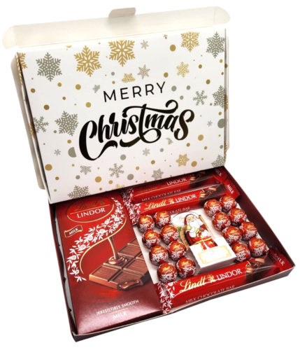 Lindt Lindor Milk Chocolate Bars & Truffles Gift Box Hamper Christmas Present