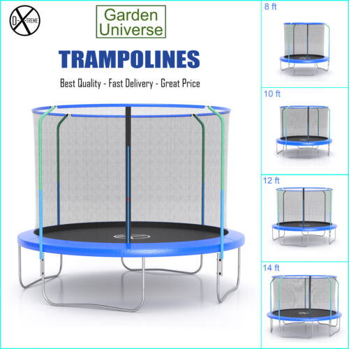 Trampoline 4 Sizes 8ft, 10ft, 12ft & 14ft by Garden Universe Outdoor FREE Ladder
