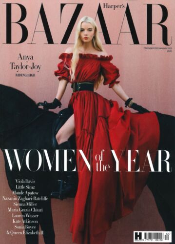 UK Harper’s Bazaar Magazine Anya Taylor-Joy Cover, Queen, Dec 2022 / Jan 2023