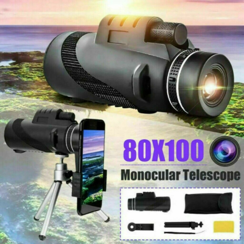 Super High Power 80×100 Portable Night Vision Monocular Telescope Binoculars HD