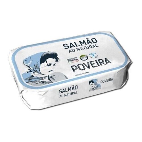 1XCan POVEIRA Portuguese Mackerel fillets in Olive Oil /Salmon Fillets in Brine