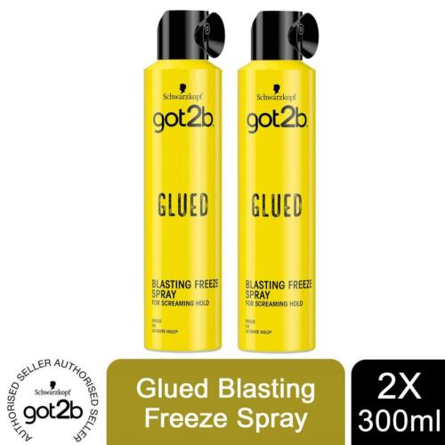 2pk Schwarzkopf got2b Glued Blasting Freeze Hair Spray For Screaming Hold, 300ml