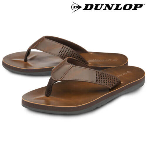Dunlop Mens Sandals Flip Flops Slip On Holiday Pool Sliders Toe Post Sizes 7-12
