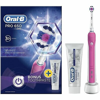 Oral-B Pro 650 Pink Electric Rechargeable Toothbrush *Genuine/New*